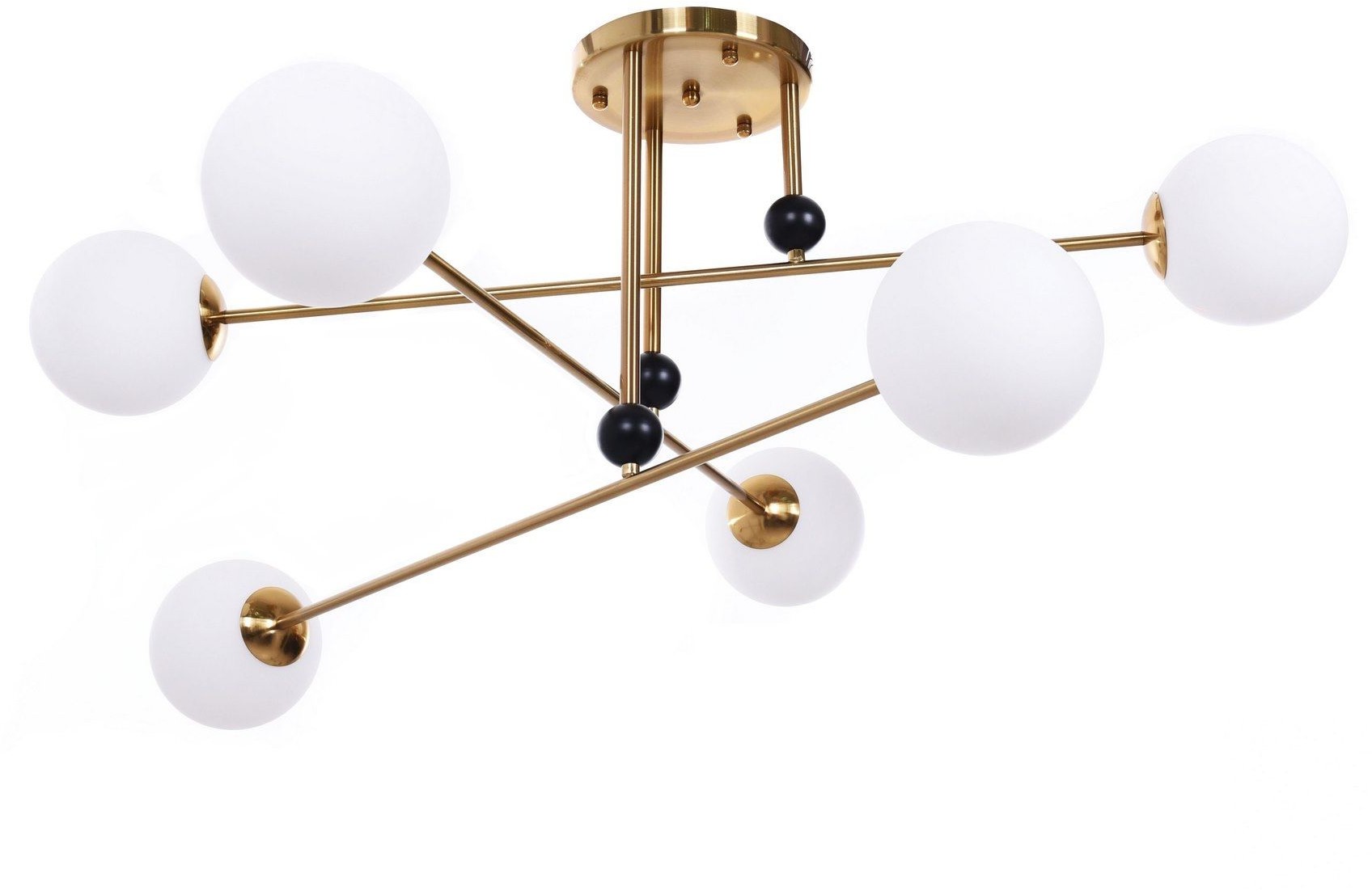 Lumina Deco Deco NOWOCZESNA LAMPA WISZĄCA MOSIĘŻNA BERSAGO W6 LDP 8030-6 (MD)