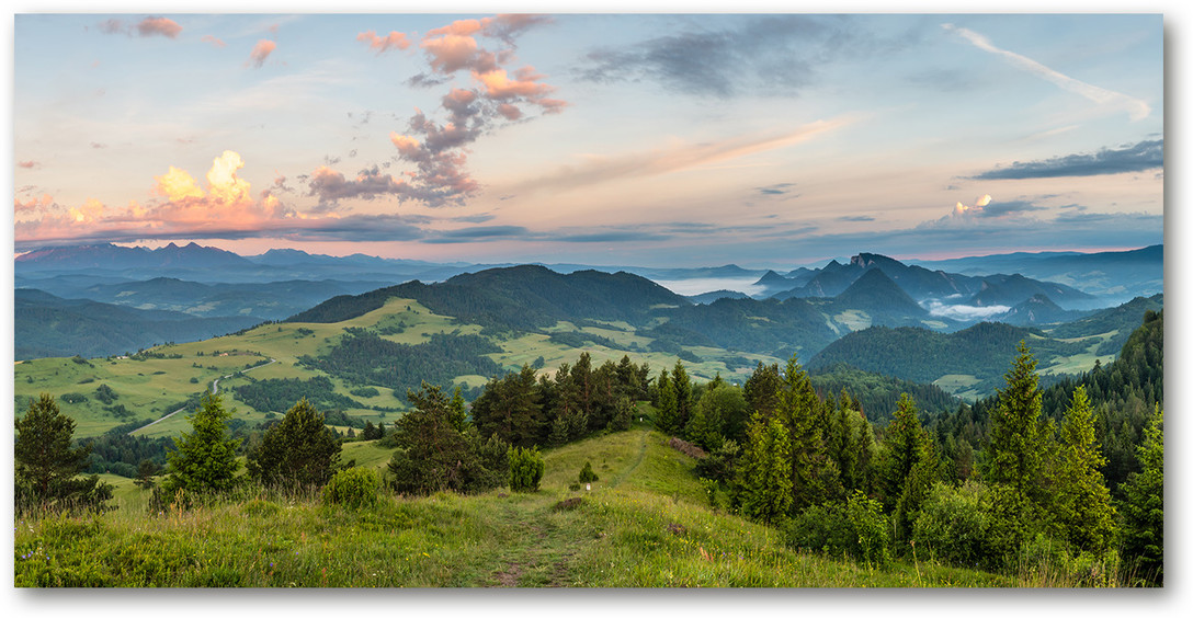 Foto obraz szkło akryl Panorama Pieniny