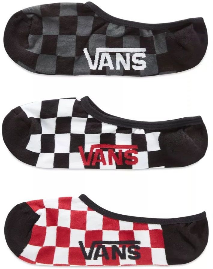 Vans skarpety męskie CLASSIC SUPER NO SHOW SOCKS Red/White Check