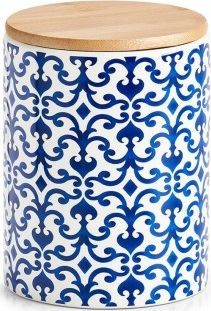 Zeller Słoik do przechowywania "Maroko" 900 ml ceramiczny niebieski biały 11x15,3 cm 19819