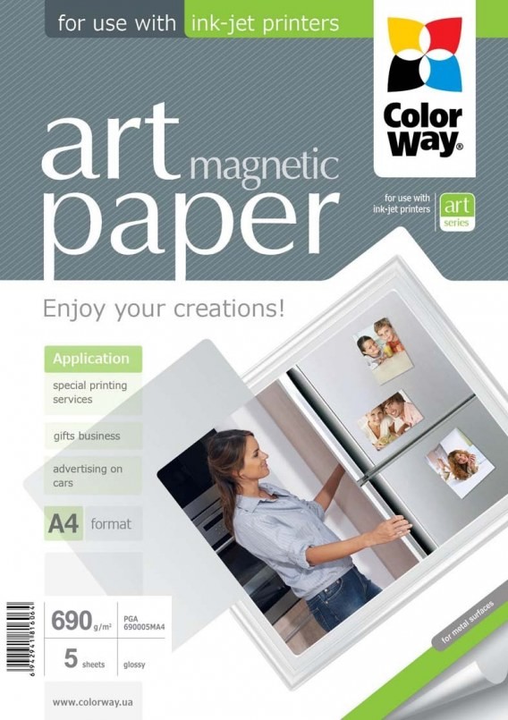 ColorWay Glossy Magnetic Photo Paper A4 690 g/m2 5 sheets PGA690005MA4
