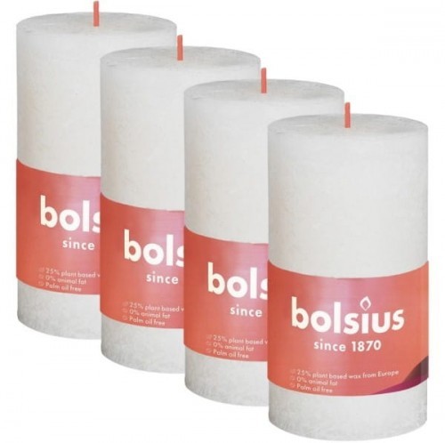 Bolsius Rustic Shine Świeca pieńkowa 100/50 delikatny perłowy