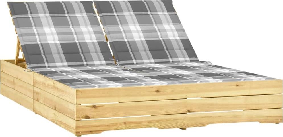 vidaXL Podwójny leżak z poduszkami impregnowane drewno sosnowe 3065983