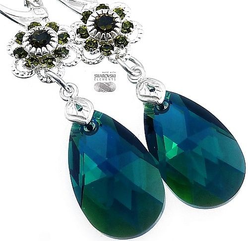 Swarovski Arande Kolczyki Emerald Feel Srebro Certyfikat 2261860971