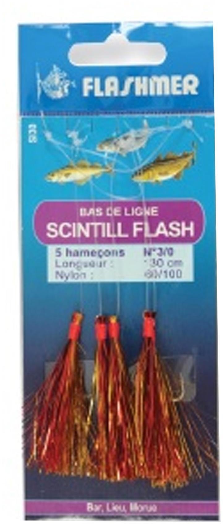 FLASHMER Przypon morski Scintiflash 5 haczyków nr 2 Unisex