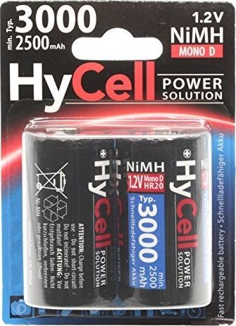 Hycell Battery Mono D Type 3000 mAh 1.2V 2er nickel 5035312