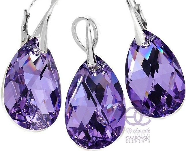 Arande NOWOŚĆ! SWAROVSKI KOMPLET VIOLET COMET SREBRO 4679524843