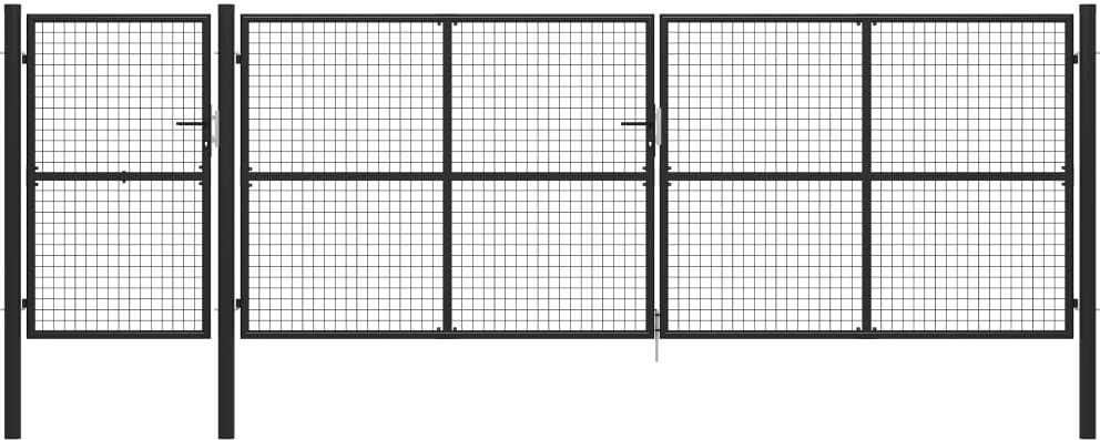 vidaxl Brama ogrodzeniowa, stal, 500 x 150 cm, antracytowa