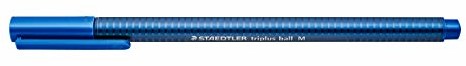 Staedtler Triplus 437 M-3 długopis (ergonomiczny trójkątny trzpień, szerokość linii M, kolor niebieski, odporny na ścieranie, etui kartonowe z 10 długopisami) 437 M-3 VE