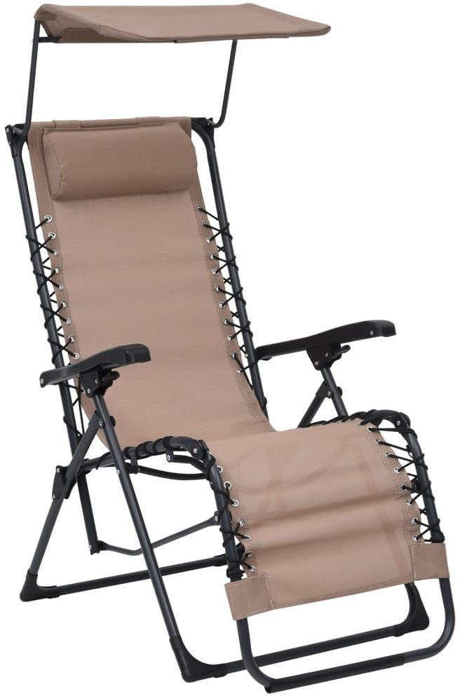 vidaXL Składane krzesło tarasowe, kolor taupe, tworzywo textilene 312469