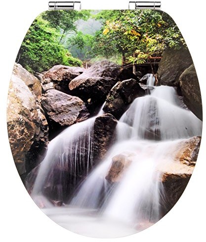 Cornat KSDSC304 Art of Acryl deska toaletowa, powierzchnia akrylowa o wysokim połysku, drewniany środek, czarna, wielokolorowa