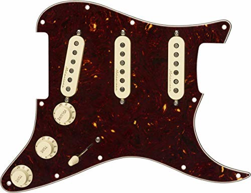 Fender wstępnie okablowany Pickguard Strat vintage bezgłośny - S/S/S - skorupa żółwia 0992344500