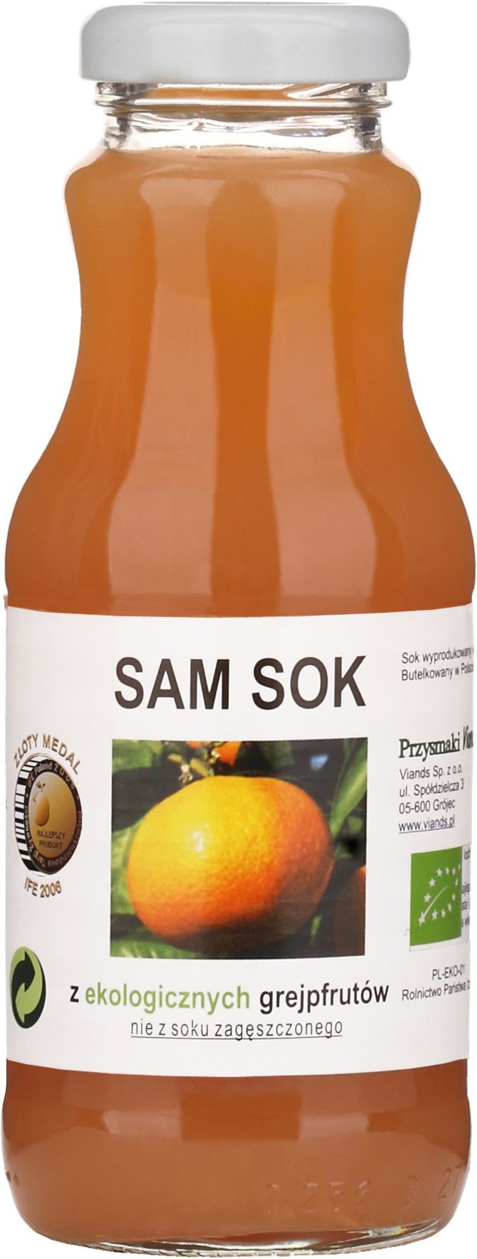 VIANDS (soki, mąka z kasztanów, sól) SAM SOK GREJPFRUTOWY NFC BIO 250 ml -