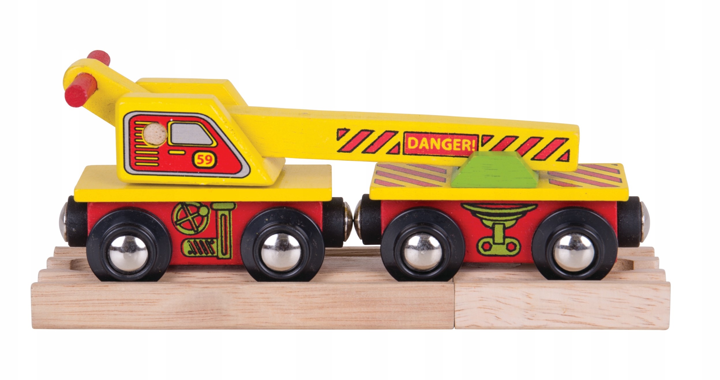 Bigjigs Toys Wagon dźwig do kolejka drewniana bjt416