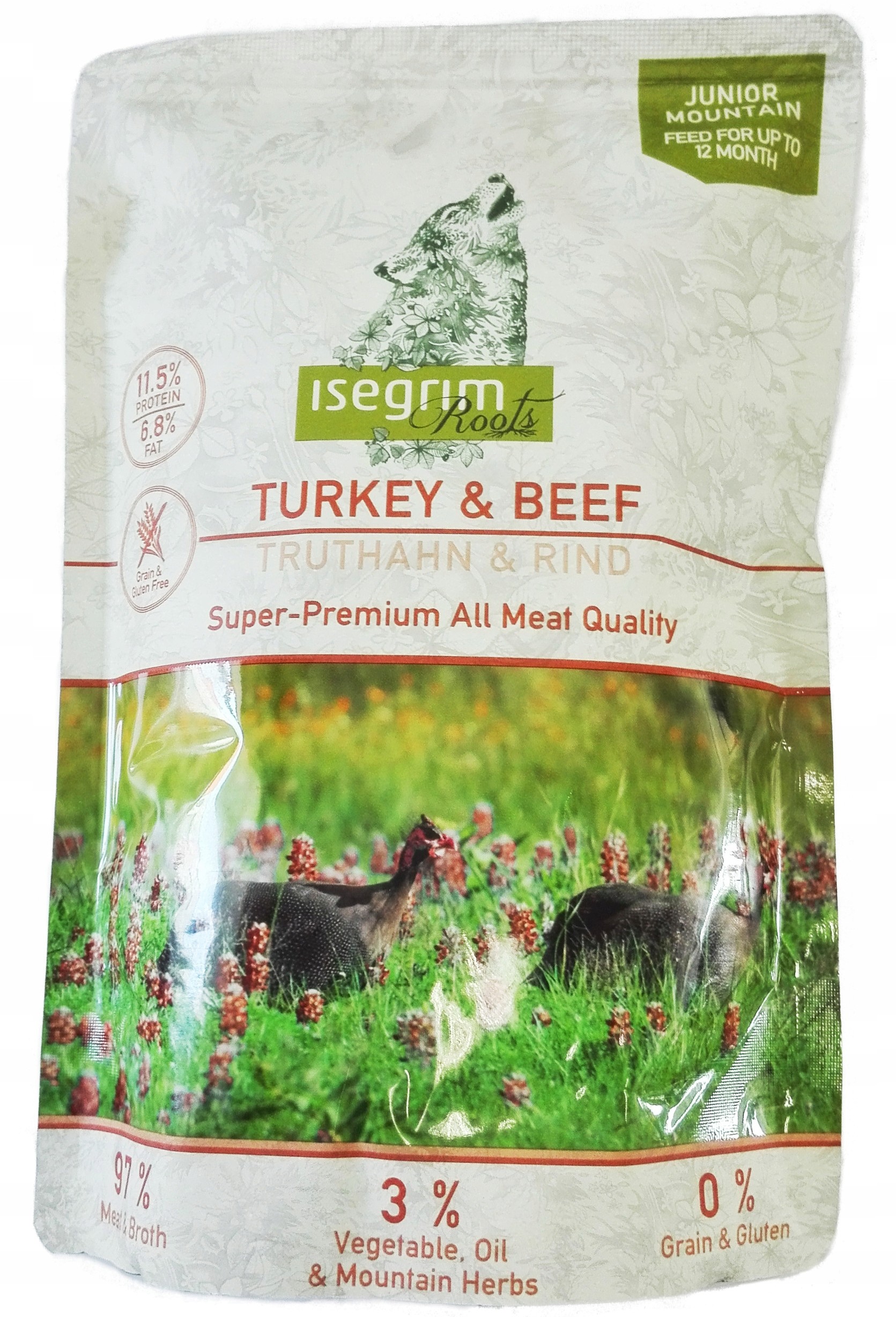 Isegrim Roots Junior Turkey Beef 410g szczeniąt