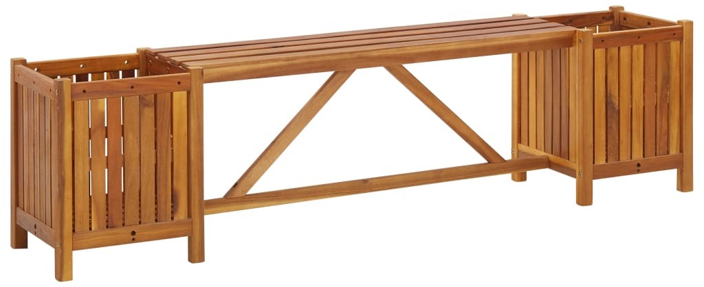 vidaXL Ławka ogrodowa z 2 donicami, 150x30x40 cm, lite drewno akacjowe