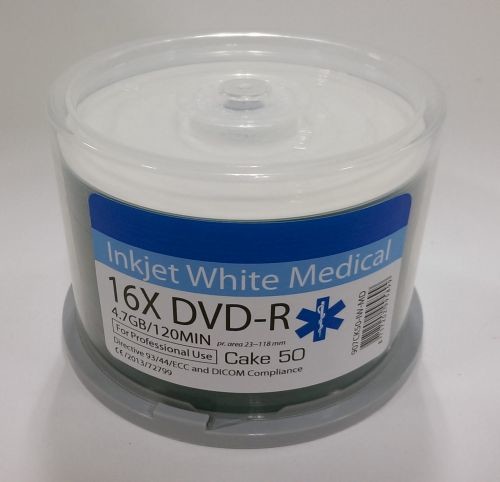 TraxData DVD-R 4,7GB 16X INKJET FF PRINTABLE MEDICAL CAKE*50 907CK50-IW-MD