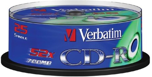 Verbatim 43432 CD-R 52 X 25 Pack Optical Media FBA_43432