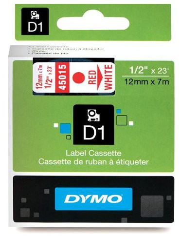 Dymo oryginalny taśma do drukarek etykiet 45015 S0720550 czerwony druk/biał