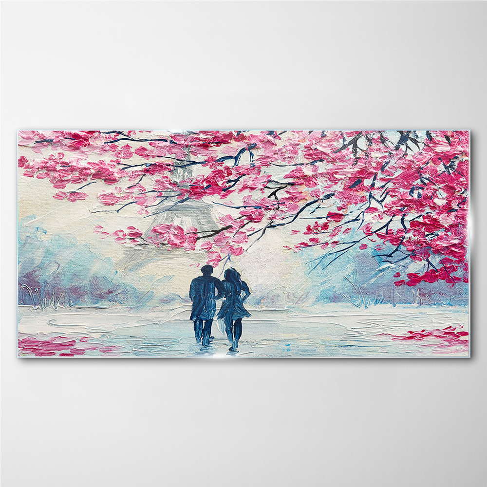 PL Coloray Obraz na Szkle malarstwo para Paryż Wieża 120x60cm