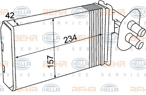 HELLA Wymiennik ciepła, ogrzewanie wnętrza 8FH 351 308-741