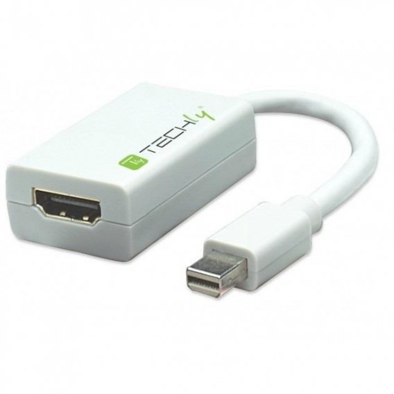 Techly Adapter Mini DisplayPort męski na HDMI żeński, biały, 15cm 304239