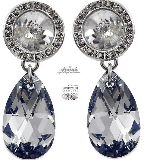 Swarovski piękne ozdobne kolczyki COMET SREBRO