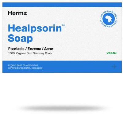 Hermz Laboratories Healpsorin Soap czarne mydło afrykańskie na łuszczycę i trądzik 100 g 1139533