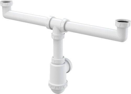 Alca plast PODWÓJNY PÓŁSYFON BUTELKOWY ZLEWOZMYWAKA Z NAKRĘTKAMI 6/4