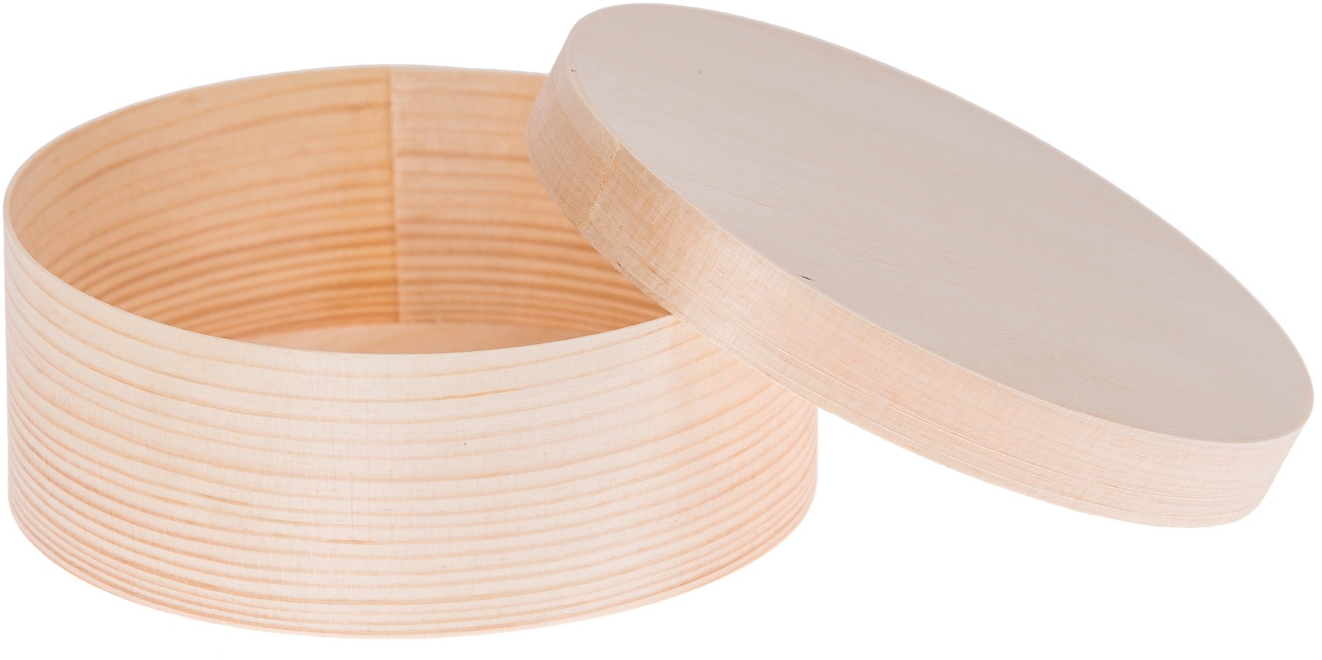 Pudełko z Łuby 12,5x4cm okrągłe drewno Decoupage