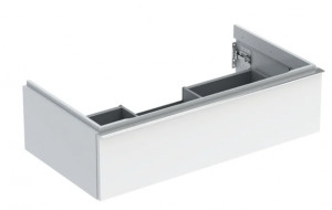 GEBERIT 502.312.01.2 Szafka pod umywalkę iCon z jedną szufladą 88,8 cm x 24,7 cm x 47,6 cm biały lakierowany na wysoki połysk chromowany z połyskiem