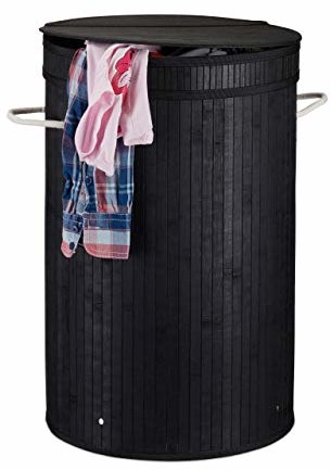 Relaxdays kosz na pranie z pokrywką, okrągły kosz na pranie, do prania brudnego, 65 litrów, pojemnik na pranie XXL, różne. Kolory 10024236_46