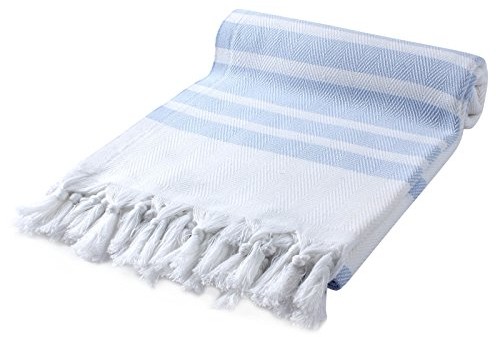 CACALA cacala turecki ręczniki do rąk  tradycyjny produkt Peshtemal Hamamtuch razy wzornictwo do łazienek, na plażę i sauna  100% bawełna, ultra-miękki, szybkoschnący, chłonne PES-BALIKSIRTI-BABYBLUE