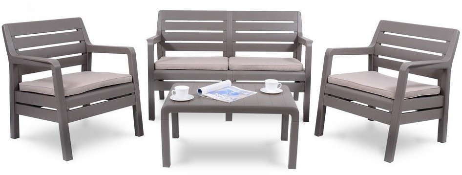 Allibert Meble tarasowe Delano Set, cappuccino