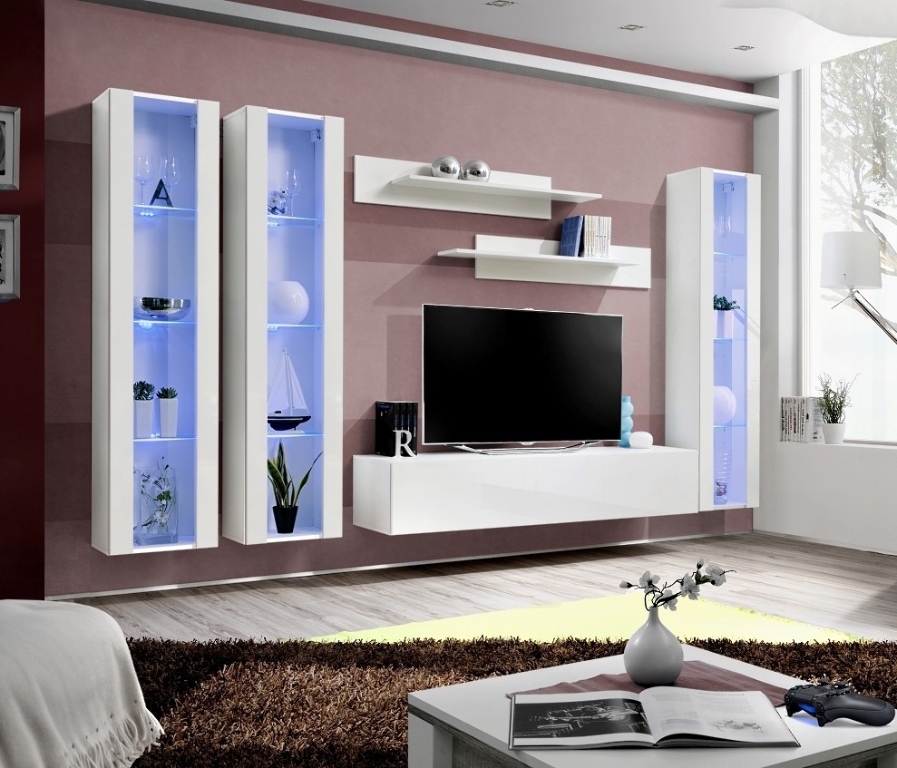 MEBLOŚCIANKA FLY C2 BIAŁY MAT/BIAŁY POŁYSK + LED 23 WW FY C2