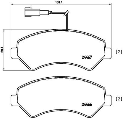 BREMBO Zestaw klocków hamulcowych, hamulce tarczowe P 23 136