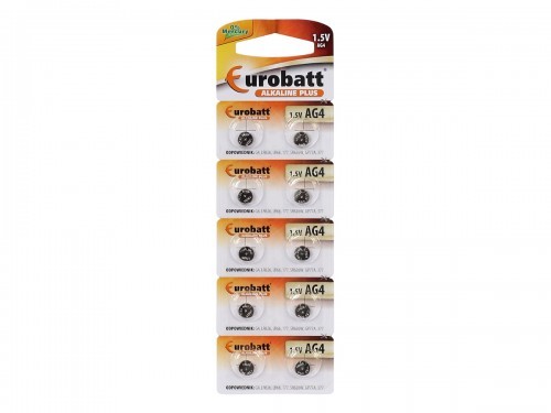 Eurobatt 10x Baterie alkaliczne AG4 SR66 LR66 1,5V 1229