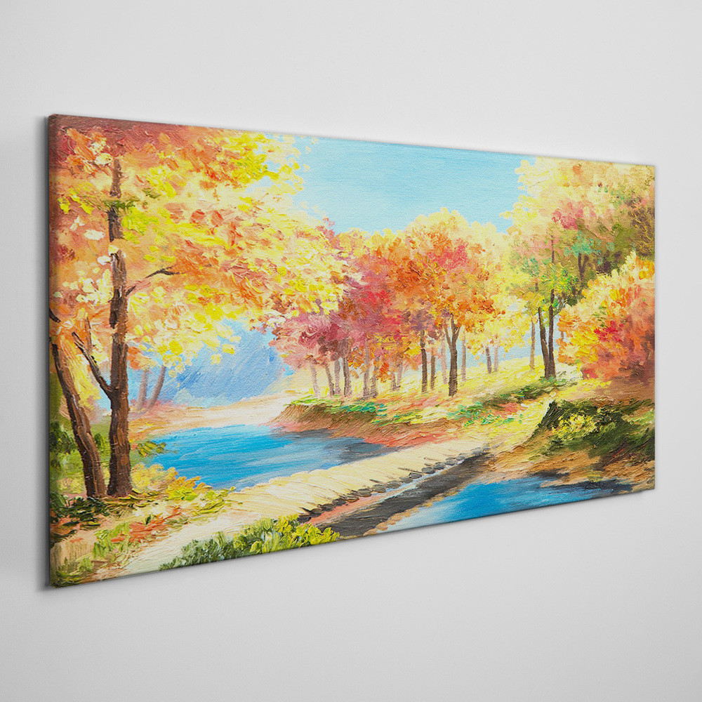 PL Coloray Obraz Canvas las most woda 140x70cm