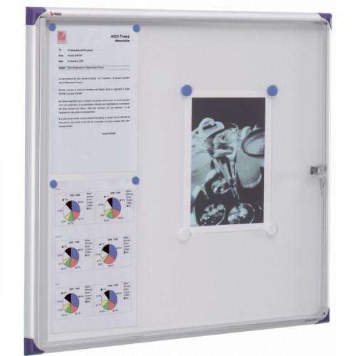 Nobo 1900847 Szklana magnetyczna gablota Extra 6 x A4 płaska biała 1900847