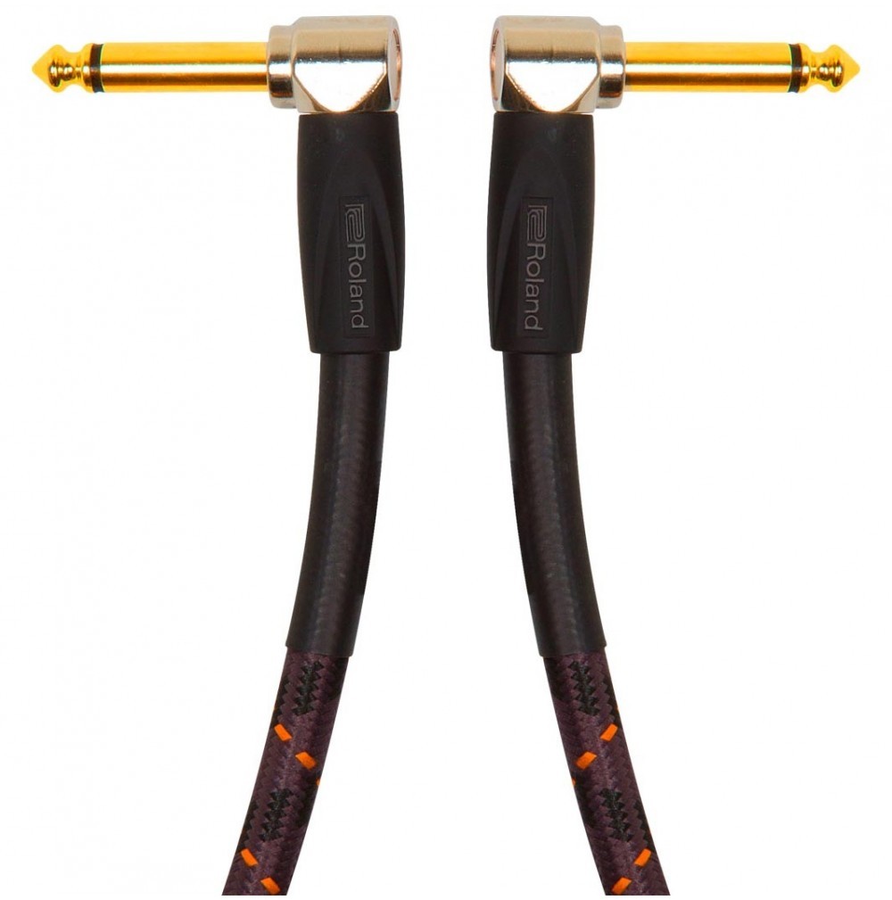 Roland Roland RIC-G1AA - 1FT / 30CM INSTRUMENT CABLE, ANGLED/ANGLED 1/4