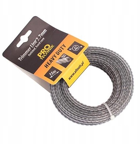 Żyłka do kosiarek spiralna 2.4mm/15m wzmoc. rdzeń