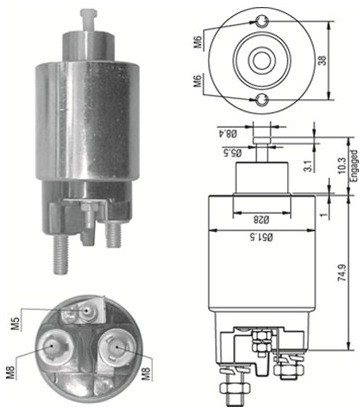 MAGNETI MARELLI Włącznik elektromagnetyczny, rozrusznik MAGNETI MARELLI 940113050354