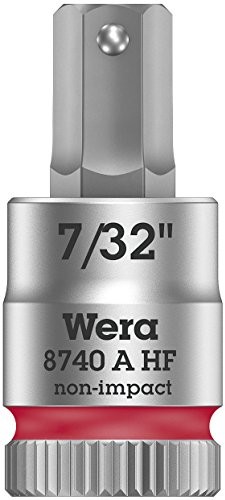 Wera 05003387001 8740 A HF bitnuss grzechotek Zyklop z napędem 1/4 cala z funkcją uchwytu, 7/32 cala 05003387001