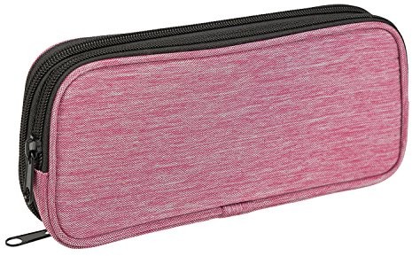Idena iDEN Office 20039 etui na długopisy, piórnik prostokątny, 2 kieszenie, różowa 20039