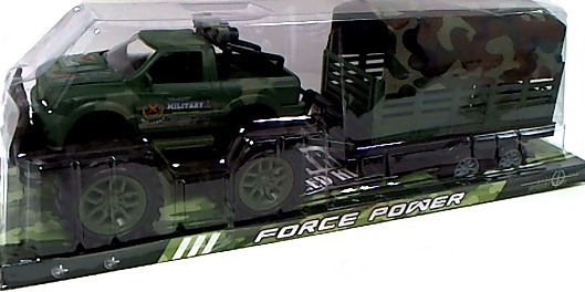 M&Z Samochód jeep wojskowy z przyczepą i plandeką