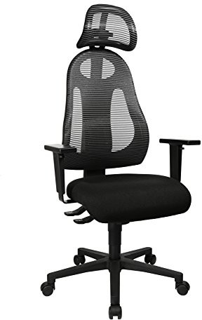 Topstar Free Rodzaj wraz z podłokietnikami o regulowanej wysokości i zagłówek obrotowe krzesło biurowe, materiału, 61 x 65 x 143 cm FR10LG202X