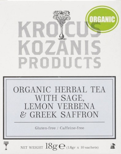 Krokos Kozanis Herbata rooibos z szałwią, werbeną i szafranem (10 szaszetek) BIO 5247