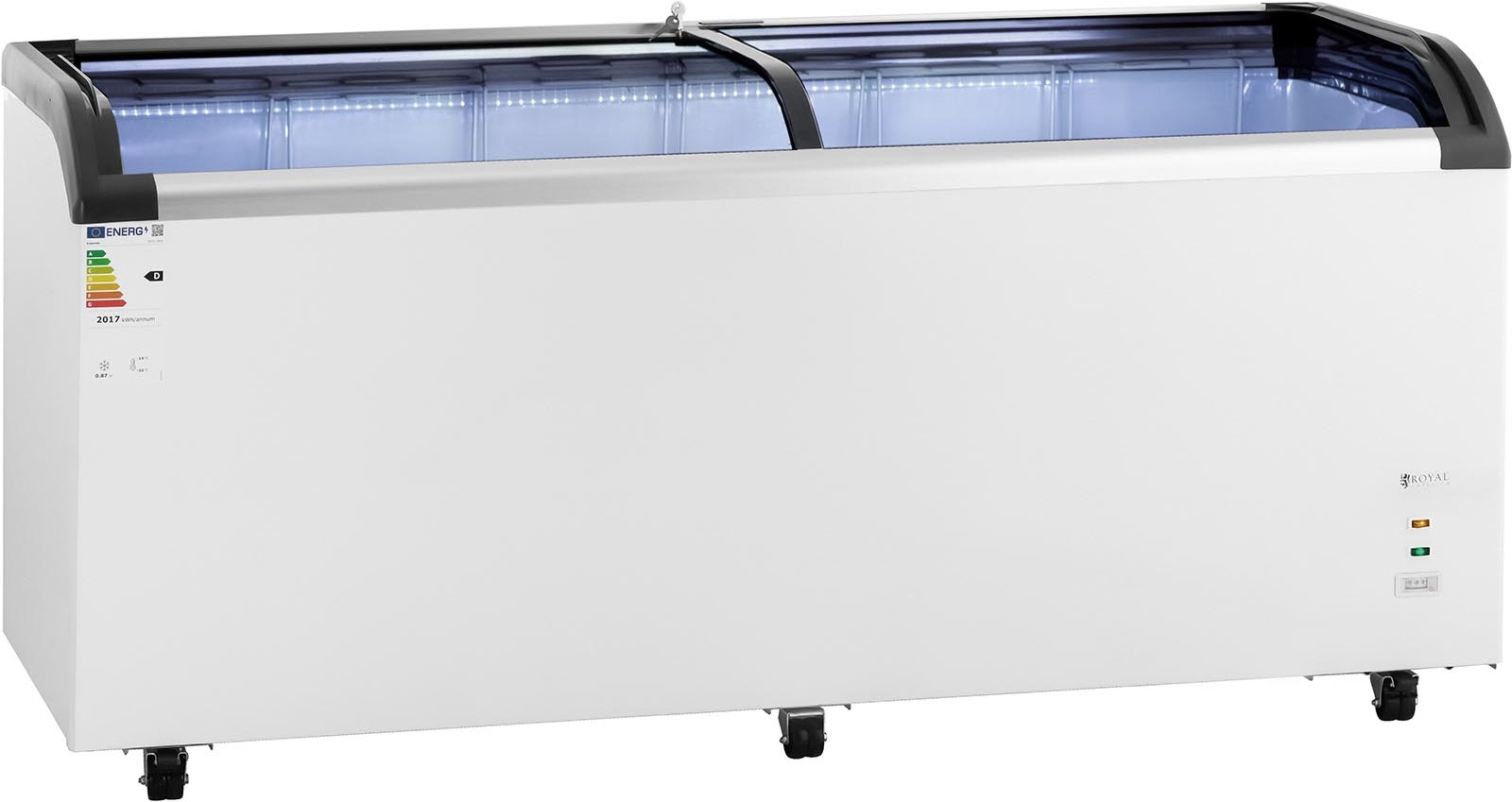 Royal Catering Zamrażarka do lodów 545 l szklane drzwi RCFZ-545G