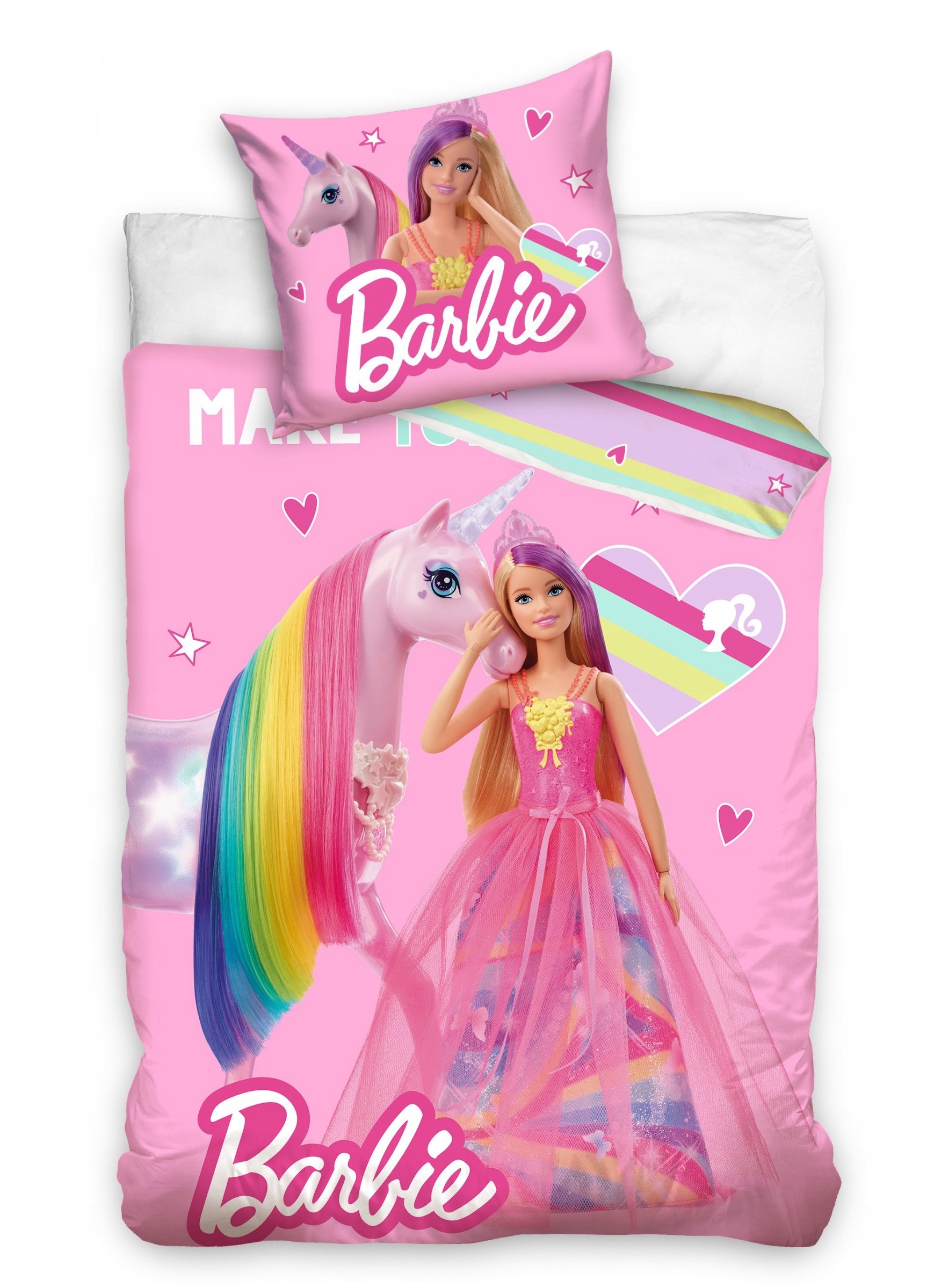 Pościel bawełniana komplet 140x200 Barbie i kucyk