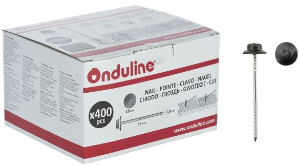Onduline Gwoździe zwykłe PCV 400 szt. czarne 2611CS
